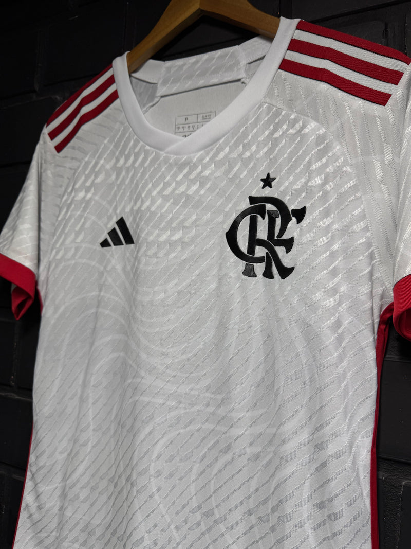 Camisa Flamengo Away Branca Vermelha Player 24/25