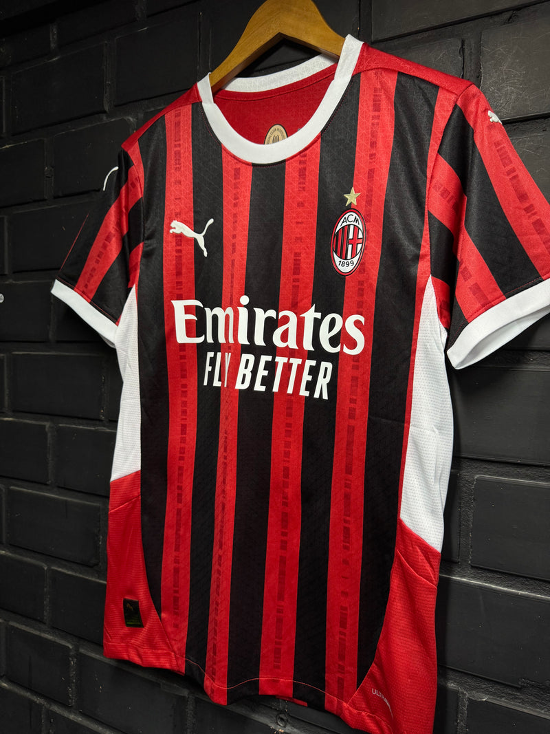 Camisa Milan Home Vermelha/Preta Player 24/25