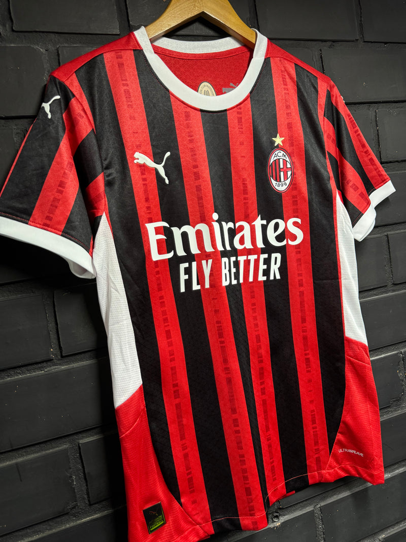 Camisa Milan Home Vermelha/Preta Player 24/25