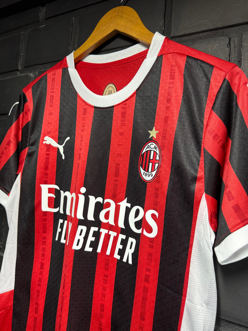 Camisa Milan Home Vermelha/Preta Player 24/25