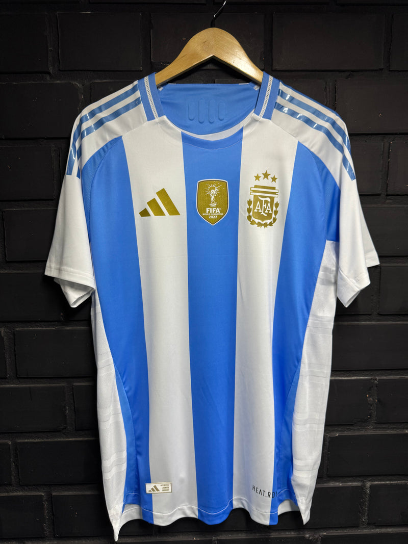 Camisa Argentina Home Tradicional Azul/Branco Player 24/25