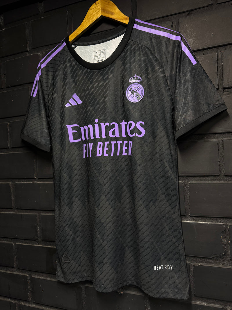 Camisa Real Madrid Edição Especial Player Preta/Lilas 24/25