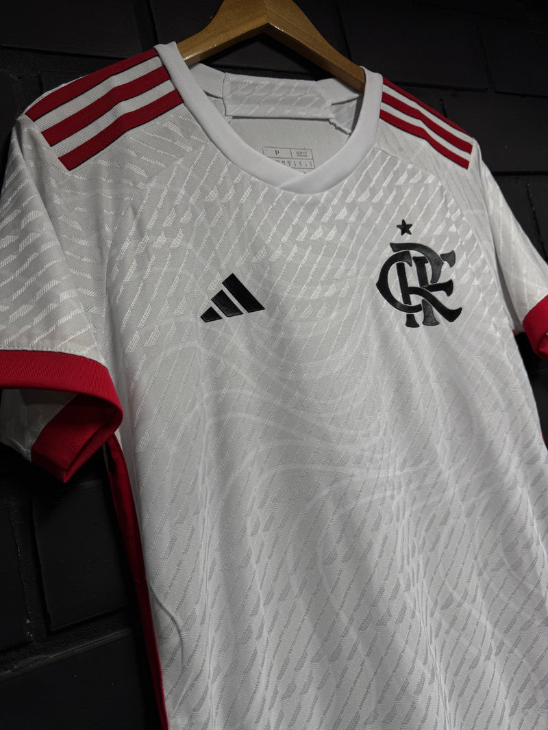 Camisa Flamengo Away Branca Vermelha Player 24/25