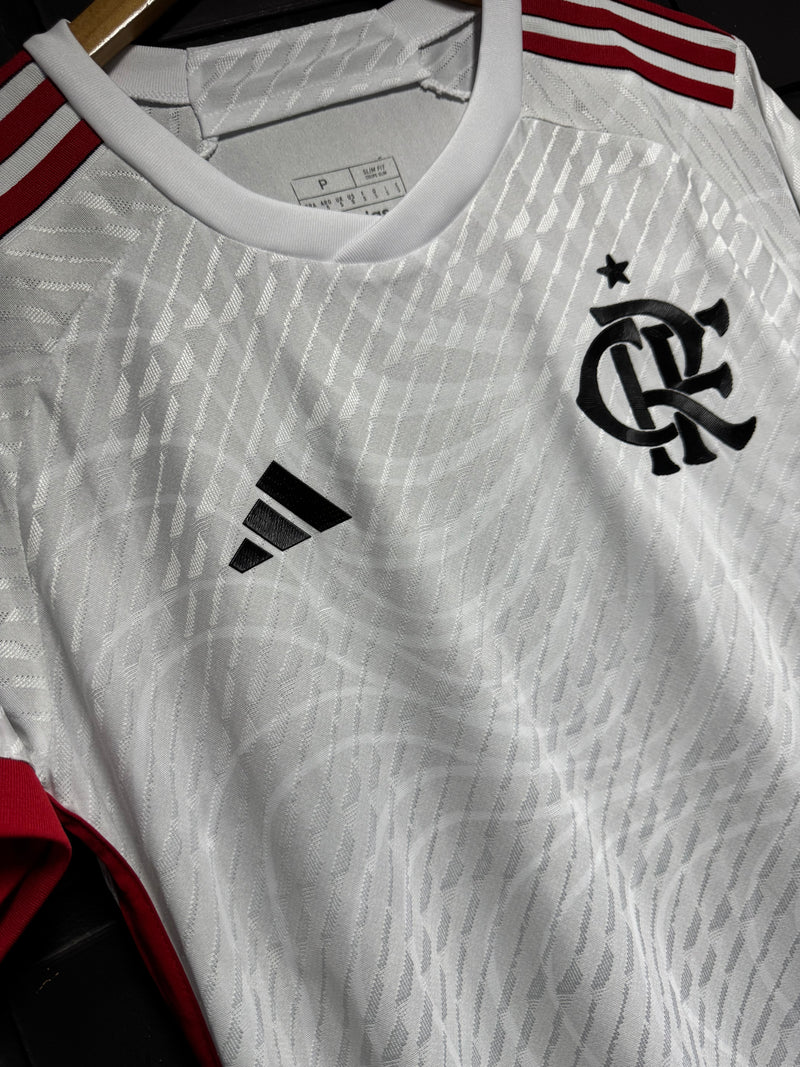 Camisa Flamengo Away Branca Vermelha Player 24/25