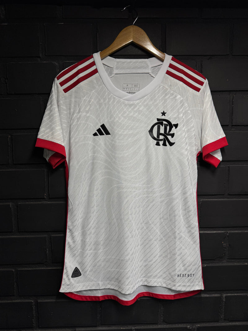 Camisa Flamengo Away Branca Vermelha Player 24/25