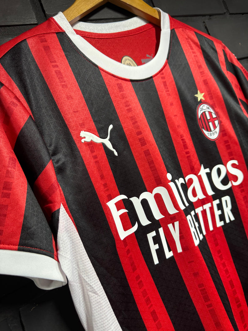 Camisa Milan Home Vermelha/Preta Player 24/25